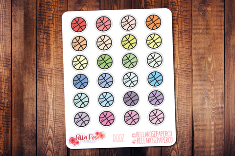 Basketball Doodle Icon Planner Stickers D007