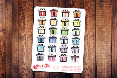 Gift Doodle Icon Planner Stickers D012