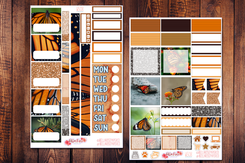 Monarch Butterfly Academic Photo Planner Sticker Kit W308