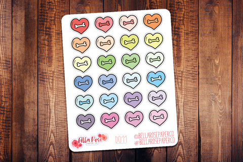 Pet Heart Doodle Icon Planner Stickers D011