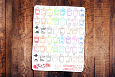 Bubble Tea/Boba Mini Icon Planner Stickers MI031