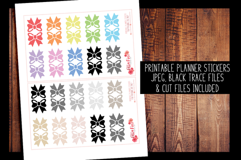Bow Tabs 1" | PRINTABLE PLANNER STICKERS