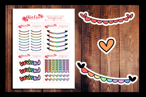 Doodle Hand Drawn Planner Stickers | PRINTABLE PLANNER STICKERS