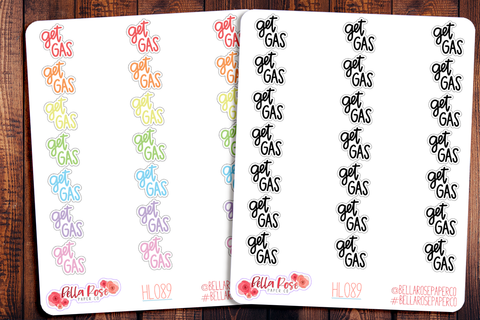 Get Gas Hand Lettering Planner Stickers HL089