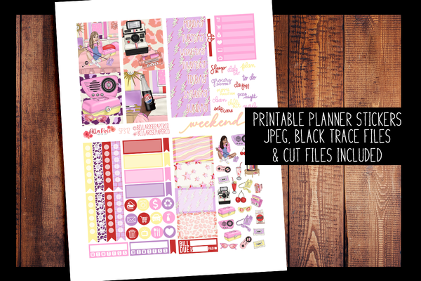 Throwback Mini Planner Kit | PRINTABLE PLANNER STICKERS – Bella Rose ...