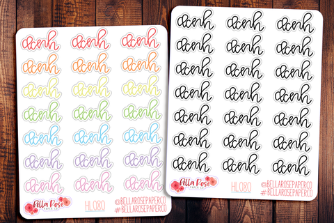 ACNH Hand Lettering Planner Stickers HL080