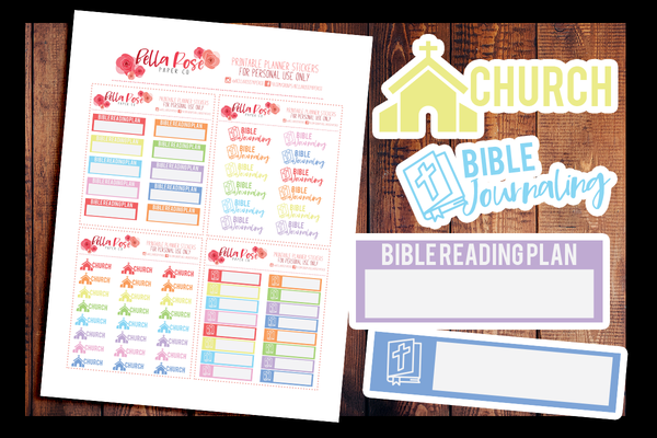 Church/ Bible Journaling Planner Stickers | PRINTABLE PLANNER STICKERS