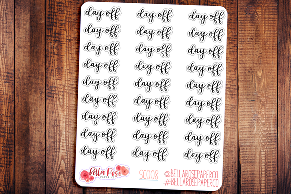 Day Off Planner Stickers SC008