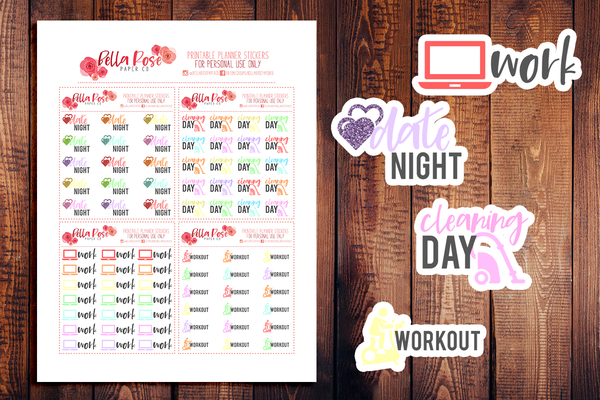 Decorative Icons | PRINTABLE PLANNER STICKERS