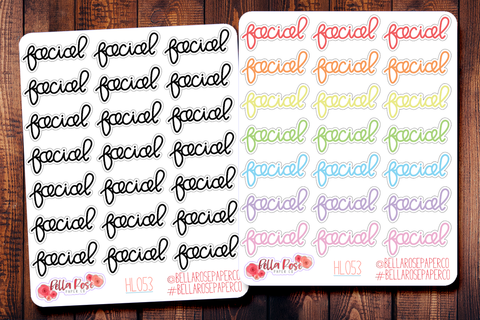 Facial Lettering Planner Stickers HL053
