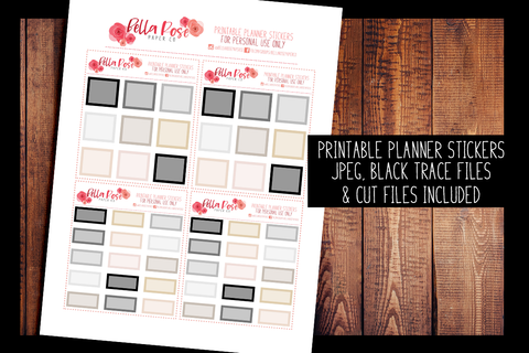 Hobonichi Weeks Neutral Boxes Planner Stickers | PRINTABLE PLANNER STICKERS