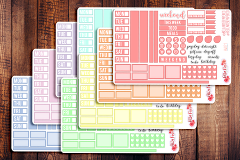 Hobonichi Weeks Pastel Sampler Kit Planner Stickers