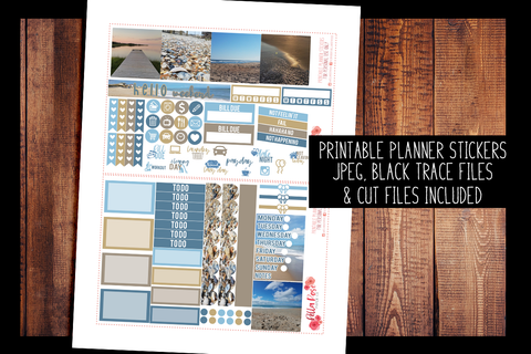 Outer Banks Photo Mini Happy Planner Kit | PRINTABLE PLANNER STICKERS