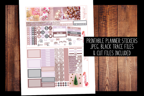 Pinkmas Mini Happy Planner Kit | PRINTABLE PLANNER STICKERS