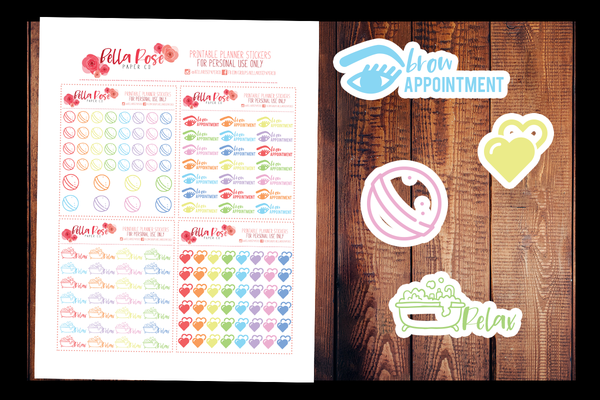 Self Care | PRINTABLE PLANNER STICKERS