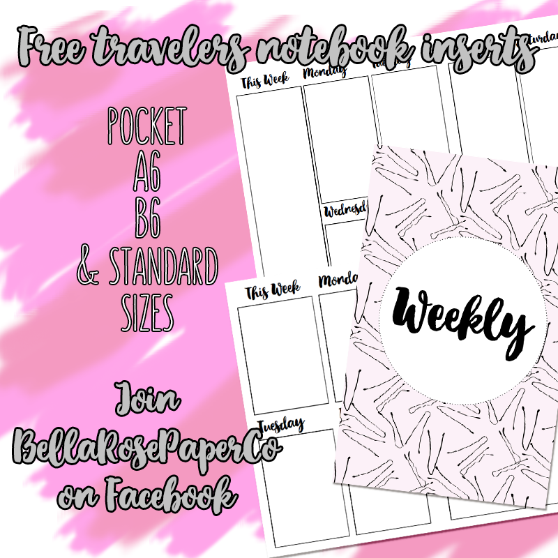 Free Weekly Travelers Notebook Inserts
