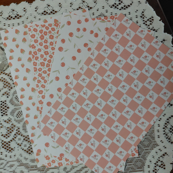 Garden Cherries Patterned Sticker Paper Set