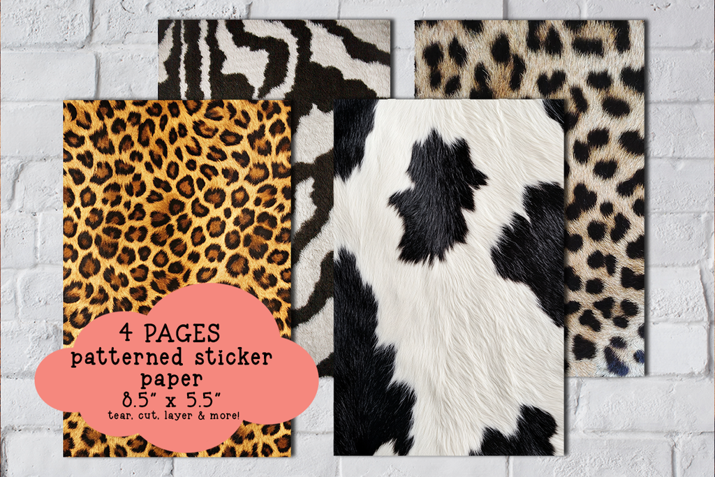 Animal Print Patterned Sticker Paper Set