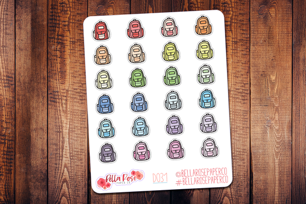 Backpacks Doodle Icon Planner Stickers D031