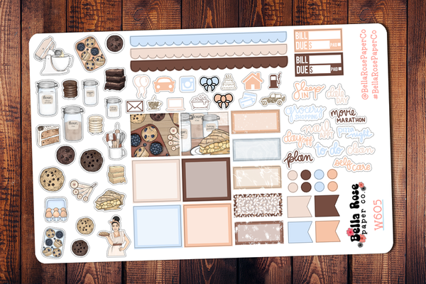 Baking Day Hobonichi Weeks Sticker Kit W605