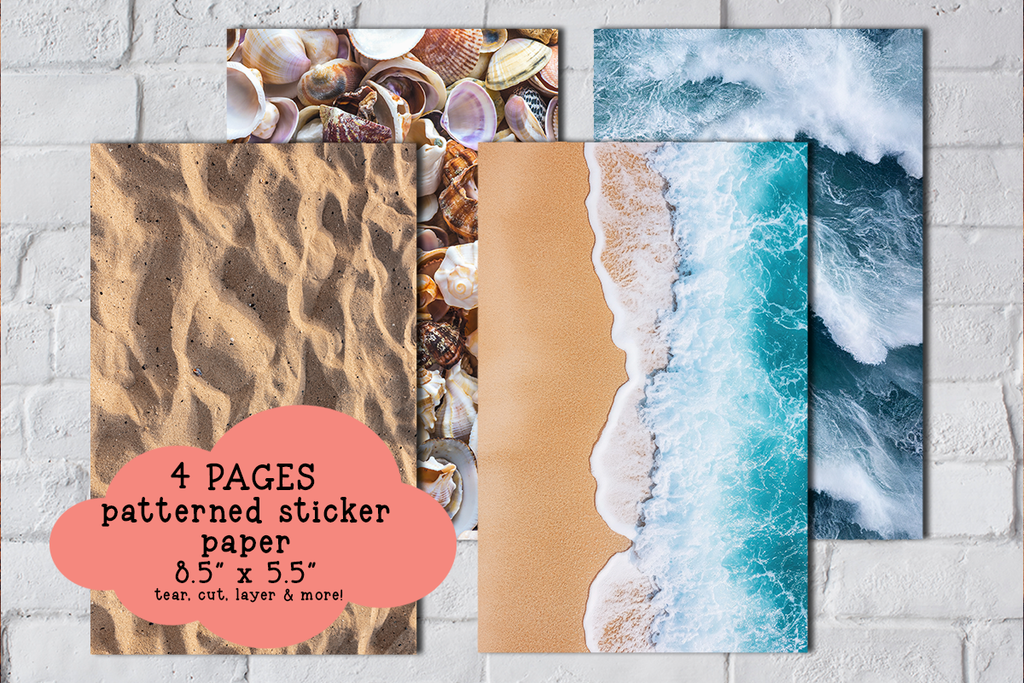 Beach Day Patterned Sticker Paper Set