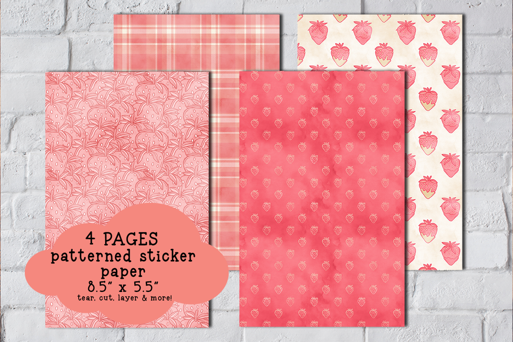 Berries & Cream Patterned Sticker Paper Set