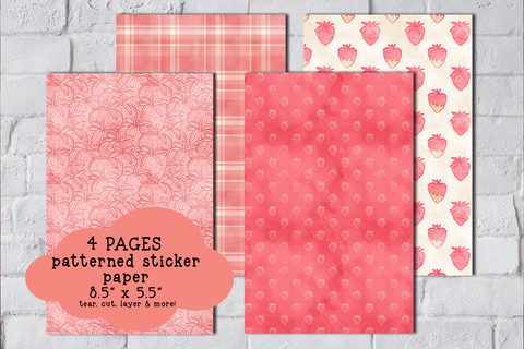 Berries & Cream Patterned Sticker Paper Set
