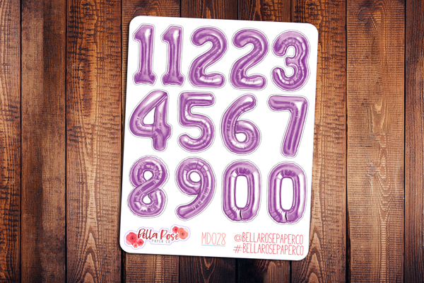 Balloon Number Deco Stickers MD028