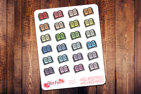 Book Doodle Icon Planner Stickers D033