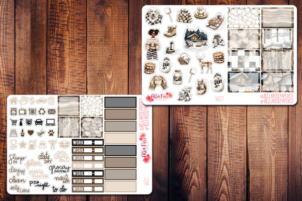 Cozy Cabin Planner Sticker Kit W601