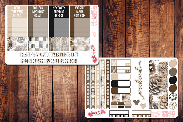 Cozy Cabin Planner Sticker Kit W601