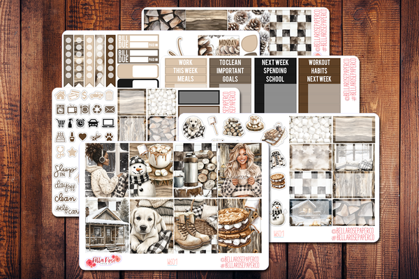 Cozy Cabin Planner Sticker Kit W601