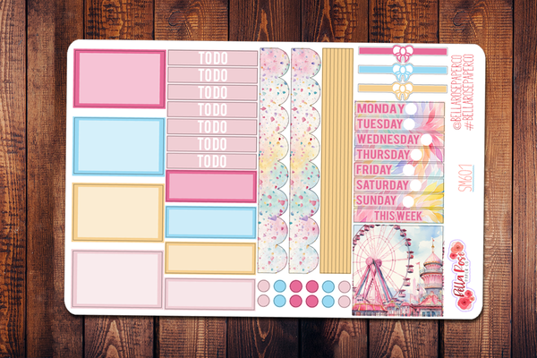 Cotton Candy Carnival Mini Happy Planner Sticker Kit SM601