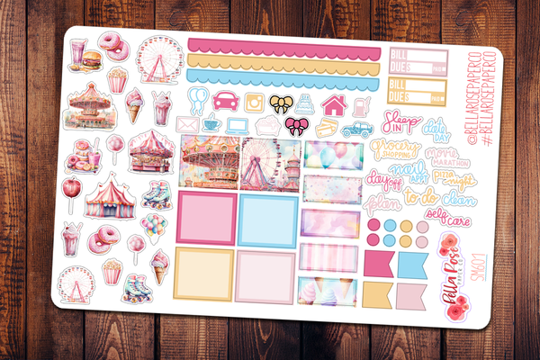 Cotton Candy Carnival Hobonichi Weeks Sticker Kit SM601