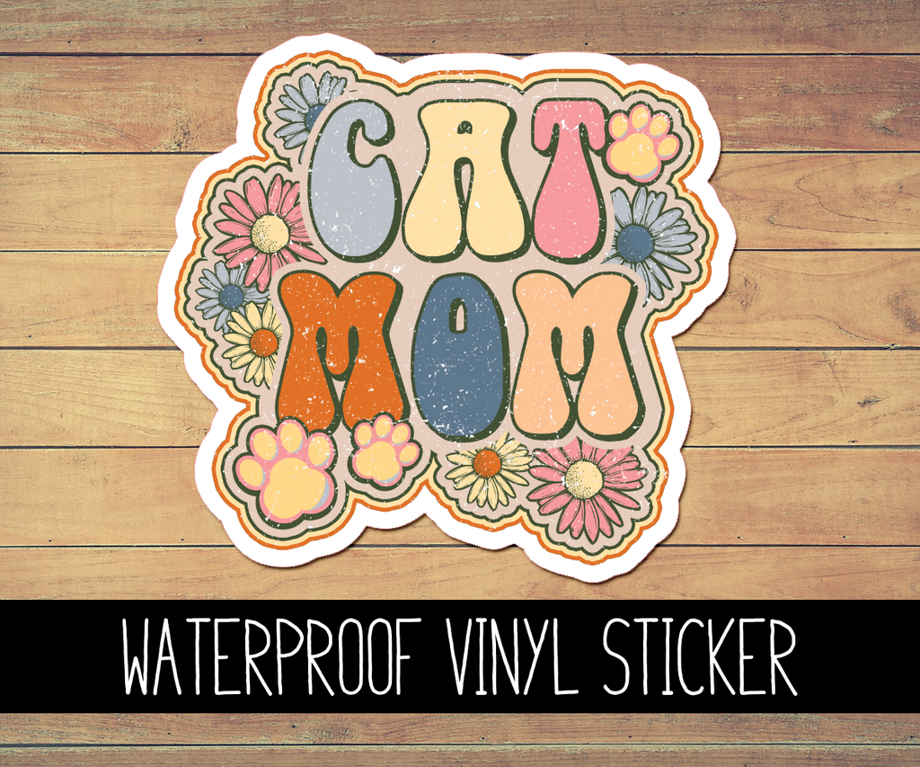 Cat Mom Vinyl Waterproof Sticker