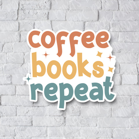 Coffee, Books, Repeat Matte Deco Sticker