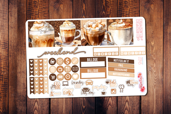 Coffee Shop Mini Happy Planner Sticker Kit SP602