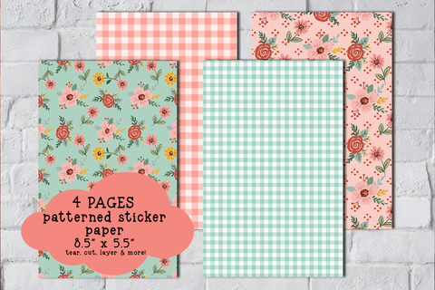 Country Florals Patterned Sticker Paper Set