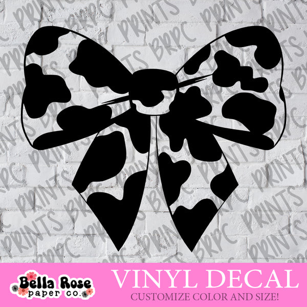 Cow Print Bow Vinyl Decal