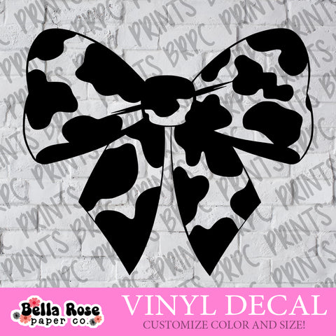 Cow Print Bow Vinyl Decal
