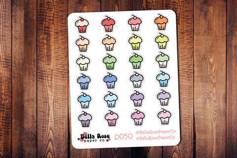 Cupcake Doodle Icon Planner Stickers D050