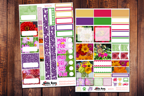 Cut Flowers Academic Photo Planner Sticker Kit W604