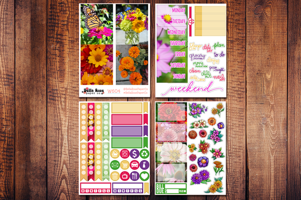 Cut Flowers Photo Mini Sticker Kit W604