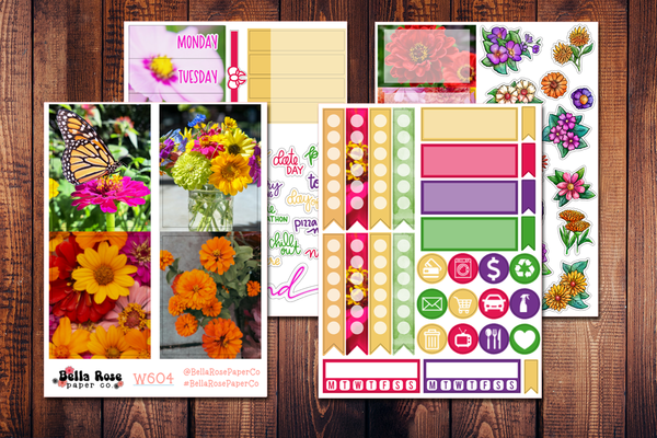 Cut Flowers Photo Mini Sticker Kit W604