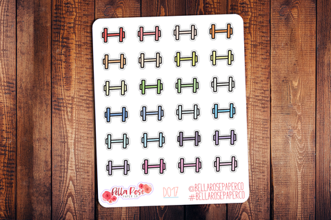 Weights Doodle Icon Planner Stickers D017