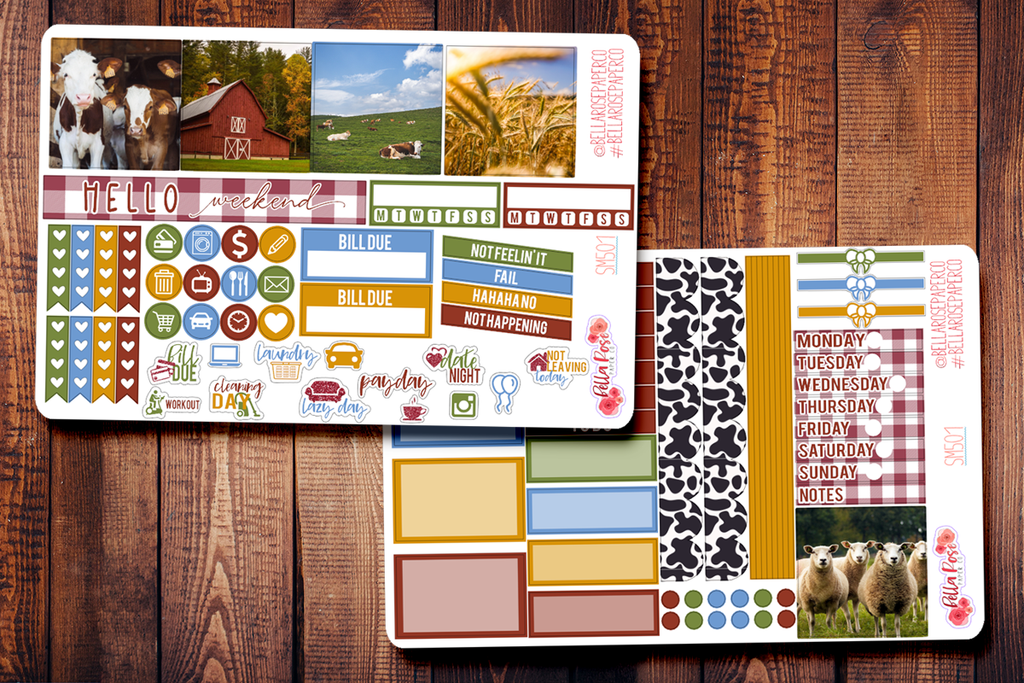Farm Life Photo Mini Happy Planner Sticker Kit SM501