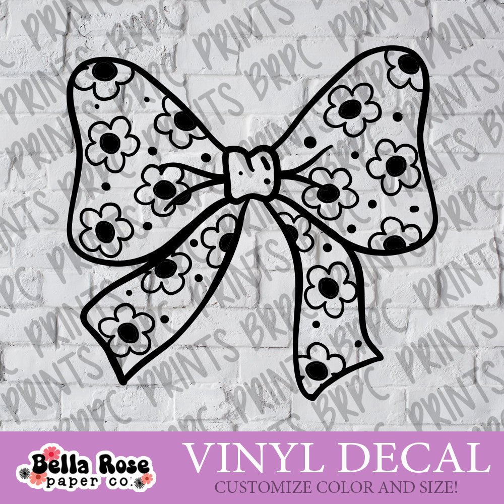 Floral Bow Vinyl Decal