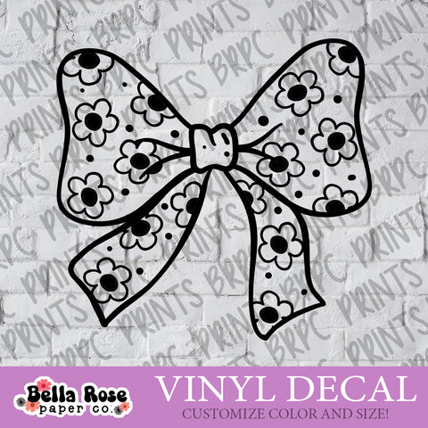Floral Bow Vinyl Decal