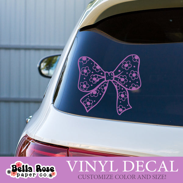 Floral Bow Vinyl Decal