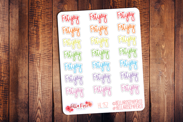 Friyay Hand Lettering Planner Stickers HL152